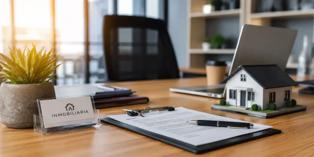 Documentación hipotecaria y maqueta de vivienda para preparar expedientes de inmobiliarias en Córdoba
